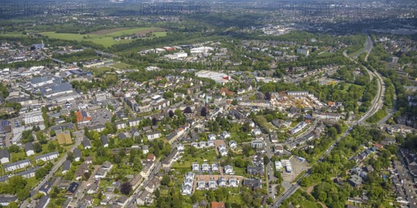 Aerial view, site view, construction site and new construction residential area