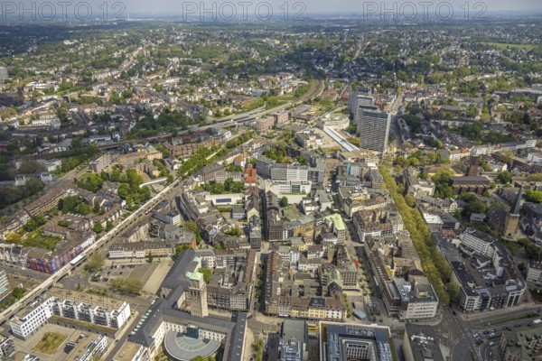 Aerial view, Forum City Mülheim, city centre, Mülheim main station, Altstadt I, Mülheim an der
