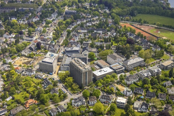 Aerial view, Max Planck Institute, construction site, Holthausen - West, Mülheim an der Ruhr, Ruhr