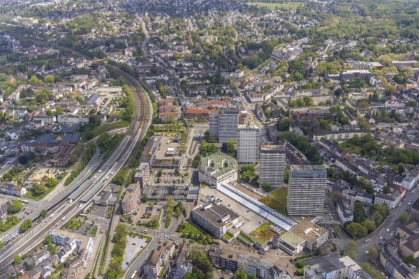 Aerial view, Forum City Mülheim, Hans-Böckler-Platz, Mülheim main station, Altstadt I - Südost,