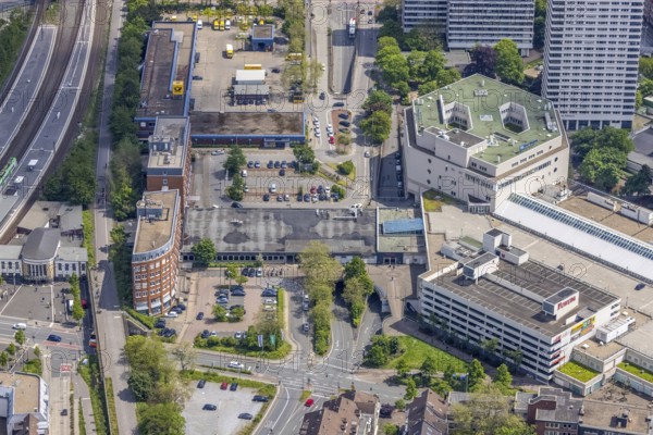 Aerial view, Forum City Mülheim, Hans-Böckler-Platz, Mülheim main station, Altstadt I - Südost,