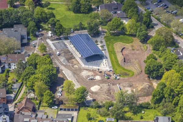Aerial view, construction site at Sportpark Styrum, Styrum, Mülheim an der Ruhr, Ruhr area, North