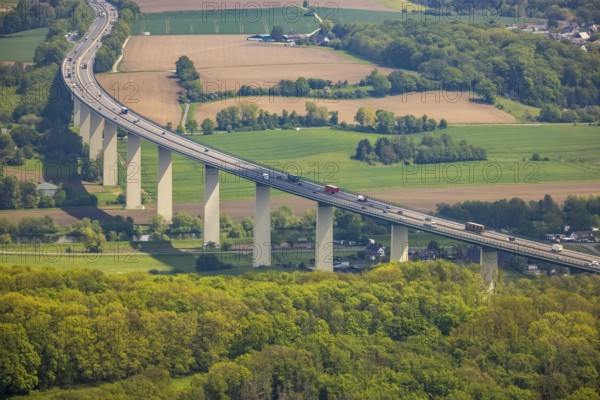 Aerial view, Mintarder Ruhrtalbrücke, Saarn, Mülheim an der Ruhr, Ruhr area, North