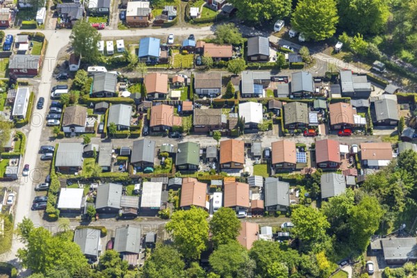 Aerial photo, leisure domicile Entenfangsee, permanent campers, Am Entenfang, Saarn - Süd, Mülheim