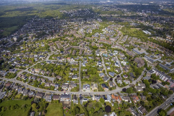 Aerial view, Saarner Kuppe Luxemburger Allee, Saarn, Mülheim an der Ruhr, Ruhr area, North