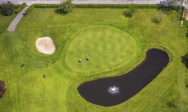 Aerial view, golf course golf club Mülheim an der Ruhr, Saarn - Süd, Mülheim an der Ruhr, Ruhr