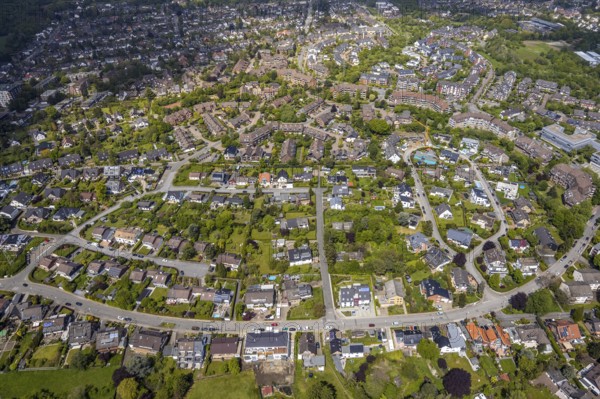 Aerial view, Saarner Kuppe Luxemburger Allee, Saarn, Mülheim an der Ruhr, Ruhr area, North