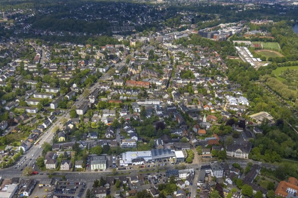 Aerial view, local view Saarn, Mülheim an der Ruhr, Ruhr area, North Rhine-Westphalia, Germany, DE,