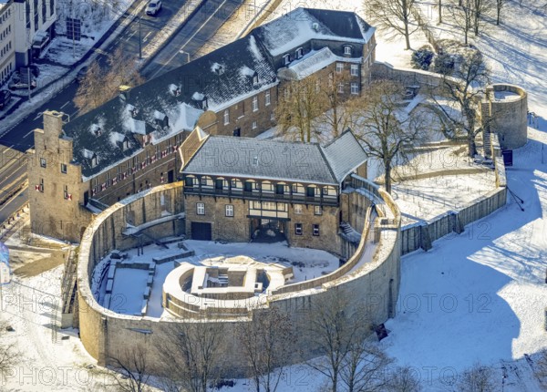 Aerial view, Broich Castle, Old Town II, Mülheim an der Ruhr, Ruhr area, North Rhine-Westphalia,