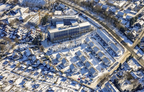 Aerial view, construction site new housing estate Theo-Wüllenkemper-Straße, office property