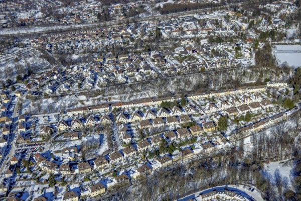 Aerial view, workers' housing estate, Heimaterde housing estate, Theodor-Suhnel-Straße, Heißen -