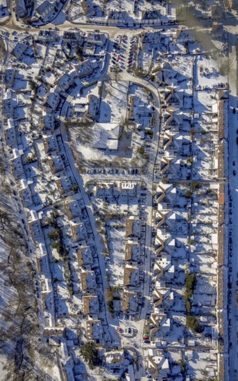 Aerial view, workers' housing estate, Heimaterde housing estate, Theodor-Suhnel-Straße, Heißen -