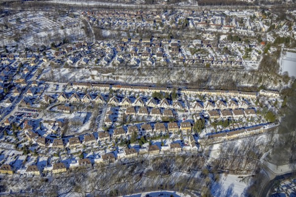 Aerial view, workers' housing estate, Heimaterde housing estate, Theodor-Suhnel-Straße, Heißen -