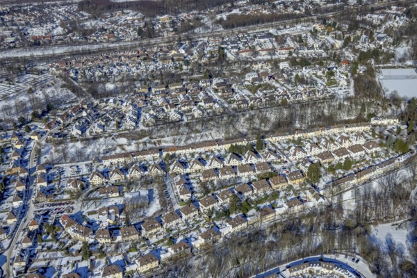 Aerial view, workers' housing estate, Heimaterde housing estate, Theodor-Suhnel-Straße, Heißen -