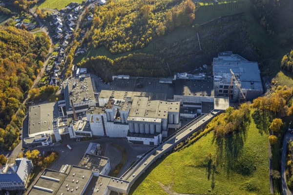 Aerial photo, C.& A. VELTINS brewery in the Grevenstein district of Meschede, Sauerland, North