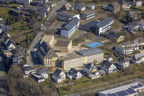 Aerial view, St. Walburga-Realschule und ehemalige Hauptschule, Meschede-Stadt, Meschede,