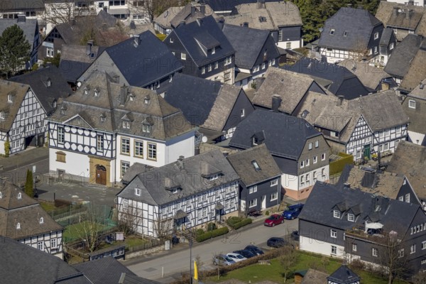 Aerial photo, St. Johannes Catholic Primary School, Eversberg, Meschede, Sauerland, North