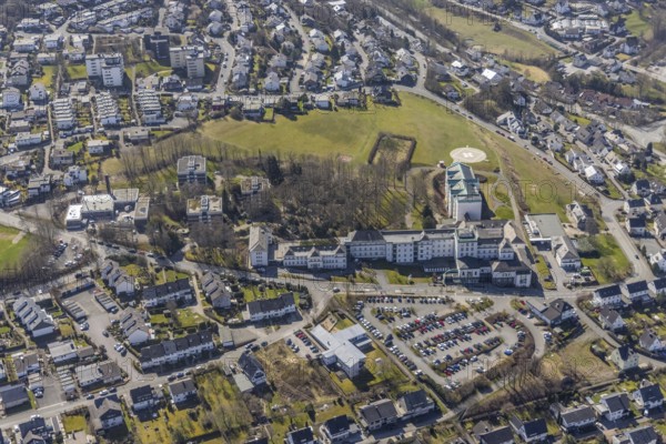 Aerial view, St. Walburga-Krankenhaus Meschede, Meschede-Stadt, Meschede, Sauerland, North