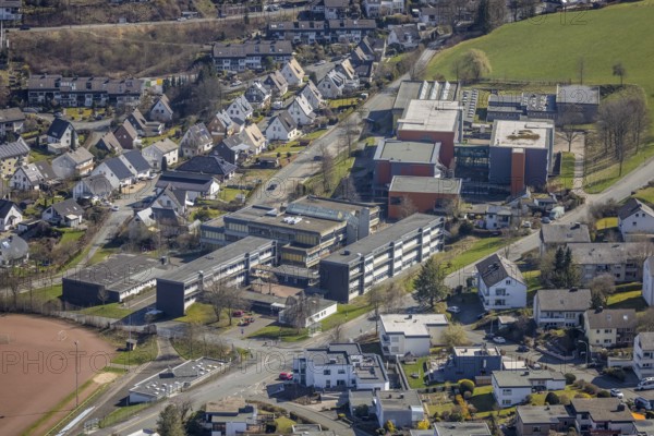 Aerial view, St. Walburga Hauptschule und Realschule und Gymnasium der Stadt Meschede,