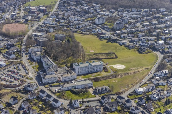 Aerial view, St. Walburga-Krankenhaus Meschede, Meschede-Stadt, Meschede, Sauerland, North