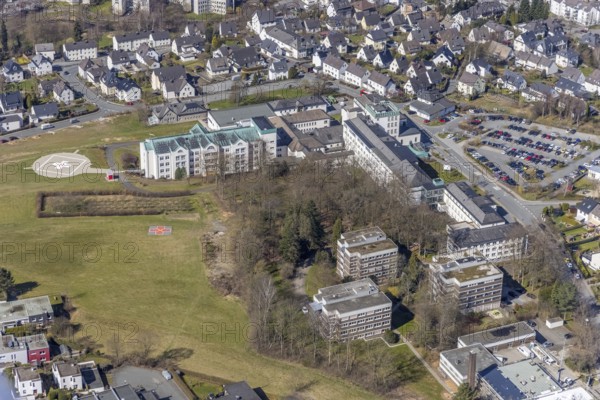 Aerial view, St. Walburga-Krankenhaus Meschede, Meschede-Stadt, Meschede, Sauerland, North