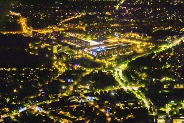 Aerial view, Marler Stern shopping centre, Marl, Ruhr area, North Rhine-Westphalia, Germany,