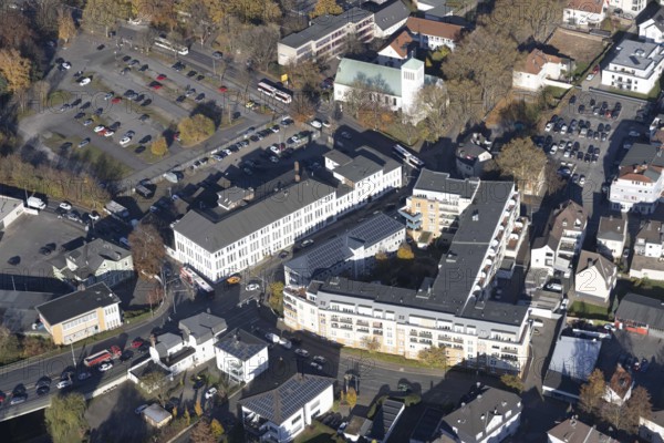 Aerial view, Hansa Seniorenwohnpark Menden as well as parish church St. Walburgis and Education