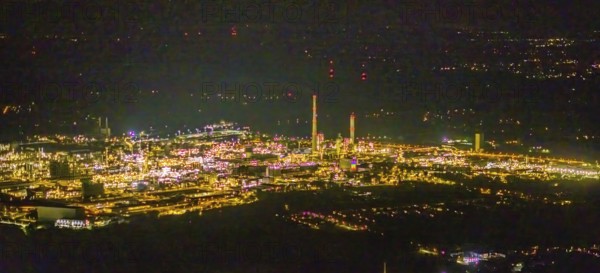Aerial view, chemical park Marl, chemical zone, Marl, Ruhr area, North Rhine-Westphalia, Germany,