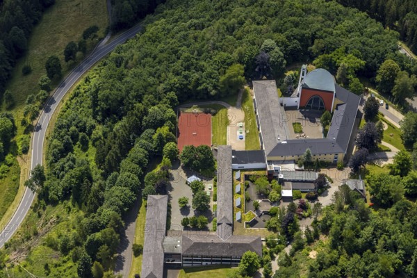 Aerial view, Jugendhof Pallotti and Private Gymnasium Maria Königin, Altenhundem, Lennestadt,