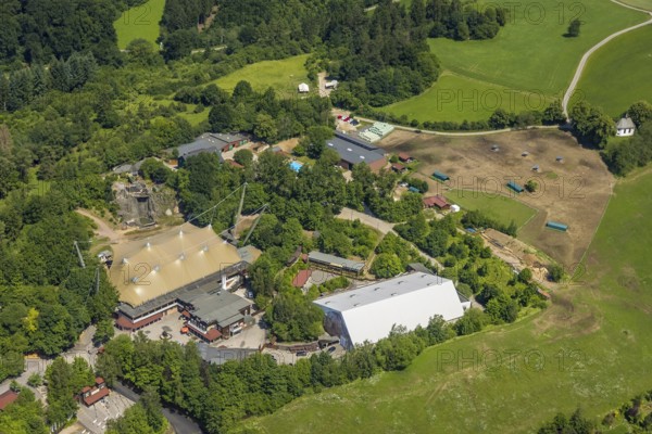 Aerial view, Elspe-Festival-Gelände, Elspe, Lennestadt, Sauerland, North Rhine-Westphalia, Germany,