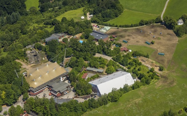 Aerial view, Elspe-Festival-Gelände, Elspe, Lennestadt, Sauerland, North Rhine-Westphalia, Germany,