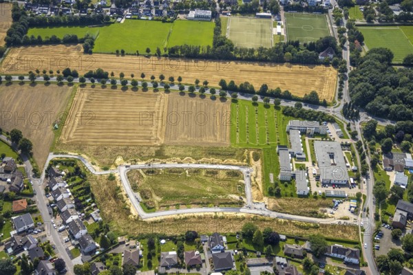 Aerial view, Peter and Paul retirement centre and construction site of a climate protection