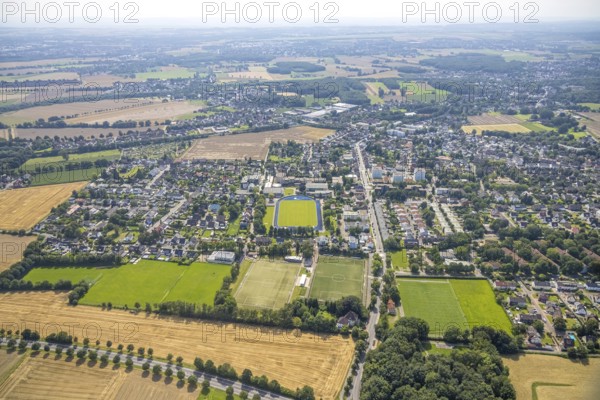 Aerial view, SportCentrum Kaiserau in the district of Kaiserau, Kamen, Ruhr area, North