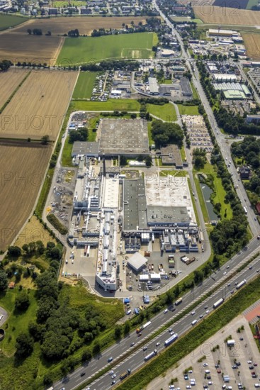 Aerial view, commercial area Unna / Kamen with 3M Deutschland GmbH, Kamen, Ruhr area, North