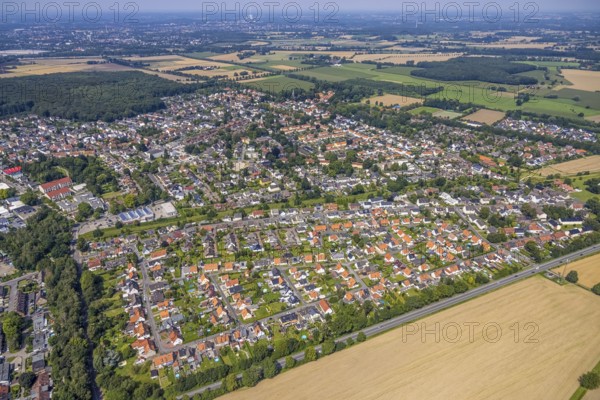 Aerial view, miners' housing estate Südfeld in the district Heeren-Werve, Kamen, Ruhr area, North