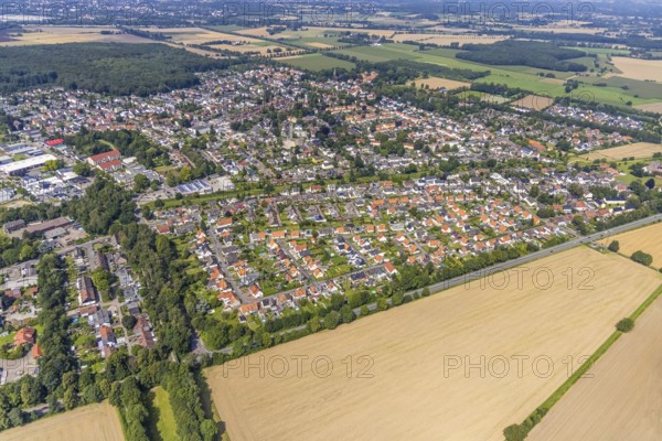 Aerial view, miners' housing estate Südfeld in the district Heeren-Werve, Kamen, Ruhr area, North