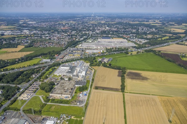 Aerial view, industrial area Unna / Kamen with 3M Deutschland GmbH and logistics park P3 Kamen in