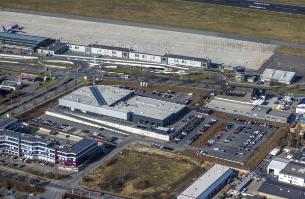 Aerial view, Porsche Centre Dortmund, Natorp, Holzwickede, Ruhr area, North Rhine-Westphalia,