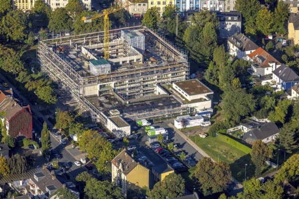 Aerial view, construction site and expansion of the Rheumatism Centre Ruhr Area in the St.
