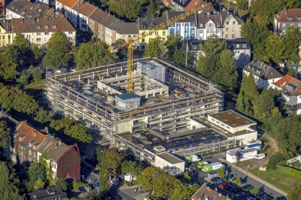 Aerial view, construction site and expansion of the Rheumatism Centre Ruhr Area in the St.