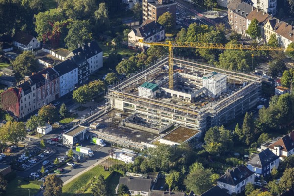Aerial view, construction site and expansion of the Rheumatism Centre Ruhr Area in the St.