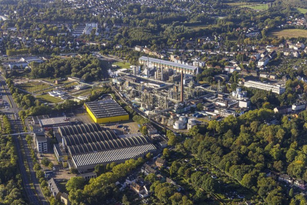 Aerial view, Evonik Industries AG and ENEXIO Deutschland and Poco Abhollager in the district Eickel