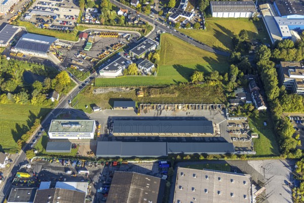 Aerial view, recycling centre Herne and new central depot on Meesmannstraße in the district of
