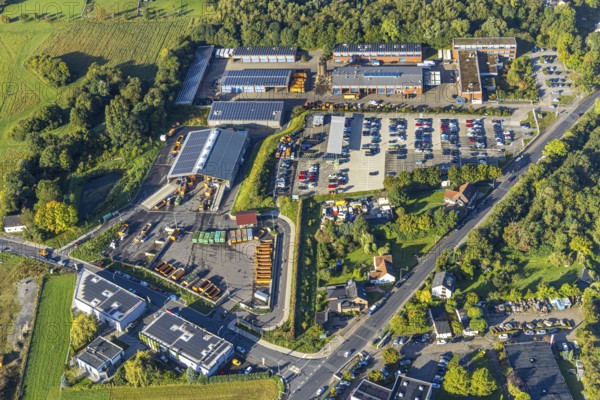 Aerial view, recycling centre Herne in the district Holsterhausen in Herne, Ruhr area, North