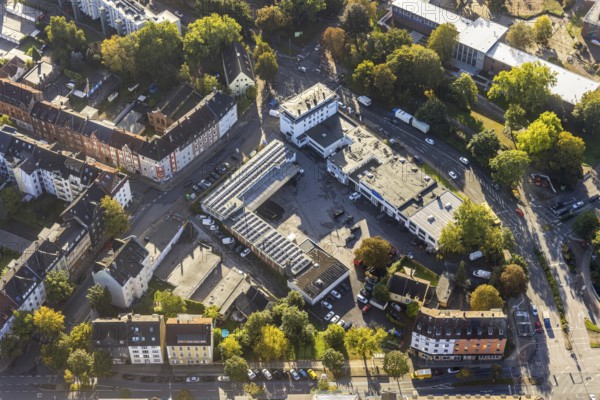 Aerial view, Reifen Stiebling company premises in the district Herne-Mitte in Herne, Ruhr area,