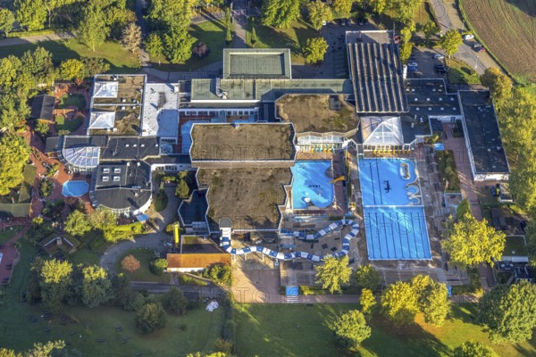 Aerial view, LAGO Die Therme Wellness-Center im Revierpark Gysenberg im Stadtteil Börnig in Herne,