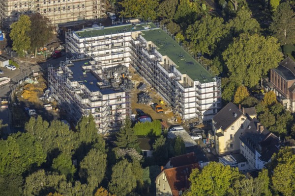 Aerial view, Widumer Höfe construction site at the Campus St. Elisabeth Group with eight