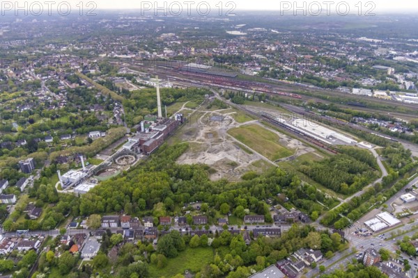 Aerial view, construction site of new Stadler Rail Vehicles branch, former General Blumenthal mine