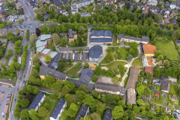 Aerial photo, Hiberniaschule Herne, Waldorfpädagogik Ruhr Area e.V., Wanne-Süd, Herne, Ruhr area,