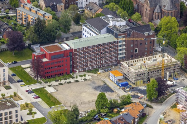 Aerial view, construction site campus of the St. Elisabeth Group, Widumer Höfe retirement homes,